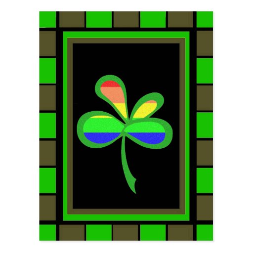 Four Leaf Rainbow Clover 2 Postcard Zazzle