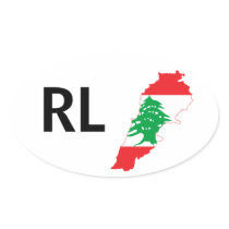 FOUR Lebanon Flag Map Stickers