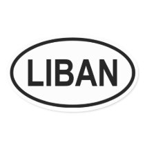 FOUR Lebanon "LIBAN" Oval Stickers