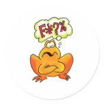 Four-lettered Frog Round Sticker