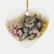 FOUR LITTLE PIGGIES CHRISTMAS TREE ORNAMENTS