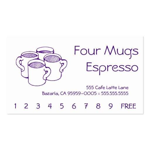 Four Mugs Business Card (front side)