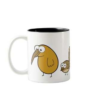 Four Native New Zealand Birds Drinking Mugs mug