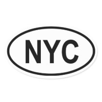 FOUR New York City "NYC" Oval Stickers