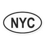 FOUR New York City "NYC" Oval Stickers