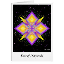 Four of Diamonds Greeting Cards