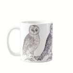 Four Owls Coffee Mug - Spotted Owl Antique Print mugs