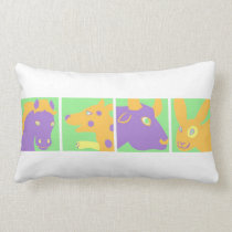 four pastel animals pillows