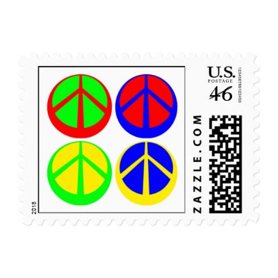 Four Peace Signs in the Round Stamp by irregulargoods