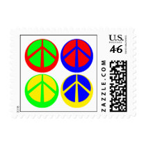 Four Peace Signs in the Round Stamp