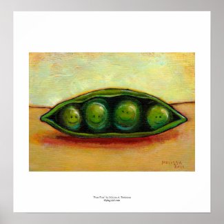 Four peas in a pod fun unique original art poster