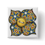Four petal flower with stitched pattern petals buttons