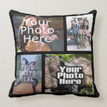 Four Photo Collage Custom Pillow