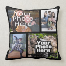 Four Photo Collage Custom Pillow