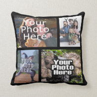 Four Photo Collage Custom Pillow