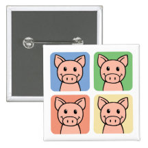 Four Pigs Pinback Buttons