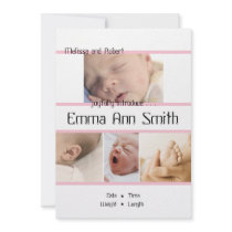 Four Pink Lines Baby Announcement invitations by MelMadeDesigns Four Pink Lines Baby Announcement invitations