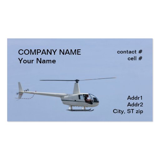 four place light helicopter business card (front side)