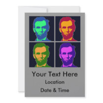 Four Pop Art Abraham Lincolns Invitations