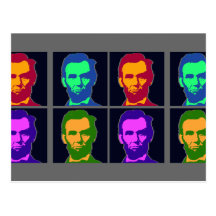 Four Pop Art Abraham Lincolns Postcards