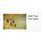 Four Ravens Flying Personalized Photo Card