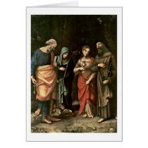 Four Saints By Antonio Allegri Da Correggio Greeting Card