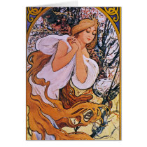 Four Seasons Alfons Mucha Greeting Card