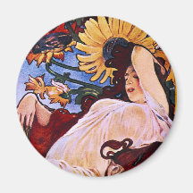 Four Seasons Alfons Mucha Fridge Magnet