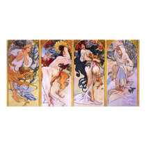Four Seasons Alfons Mucha Custom Photo Card