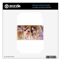 Four Seasons by Alphonse Mucha iPhone 3 Decal
