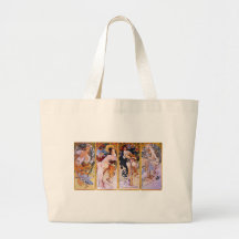 Four Seasons by Alphonse Mucha Tote Bags