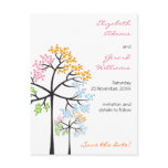 Four Seasons Tree Color Save The Date Postcard