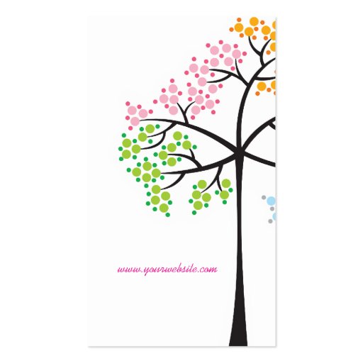 Four Seasons Trees Nature Woodland Business Cards (back side)
