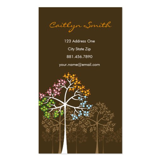 Four Seasons Trees Nature Woodland Business Cards (front side)