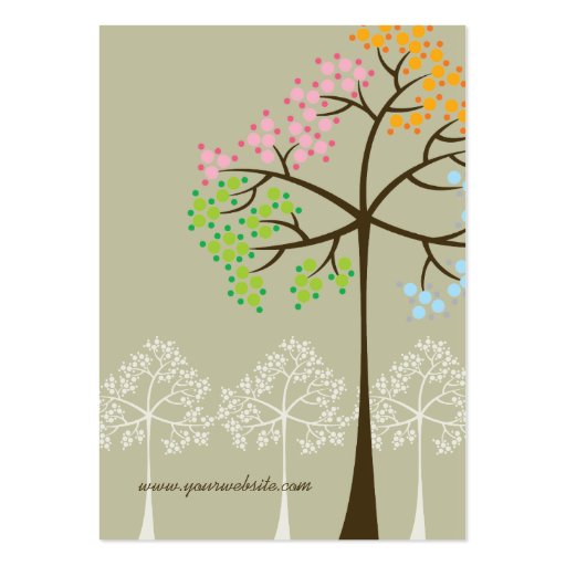 Four Seasons Trees Nature Woodland Business Cards (back side)