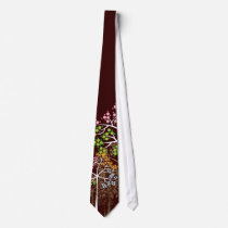Four Seasons Trees on Brown Tie by fat_fa_tin Four Seasons Trees on Brown Tie