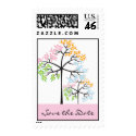 Four Seasons Trees Save The Date Wedding Stamps stamp