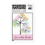 Four Seasons Trees Save The Date Wedding Stamps