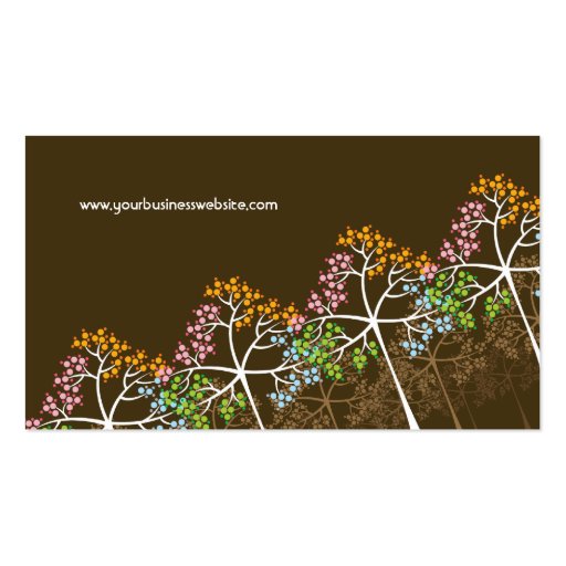 Four Seasons Trees Woodland Nature Business Cards (back side)
