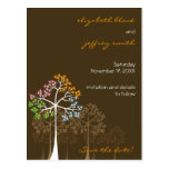 Four Seasons Trees Woodland Wedding Save The Date Postcards