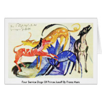 Four Service Dogs Of Prince Jusuff By Franz Marc Cards