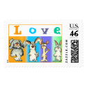 Four Silly Rabbits of LOVE Custom Postage Stamps