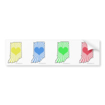 Four small Heart Indiana bumper stickers bumper stickers