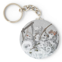 Four Snowmen of the Apocalypse Keychain