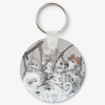 Four Snowmen of the Apocalypse Keychain by MDKgraphics Four Snowmen of the Apocalypse Keychain