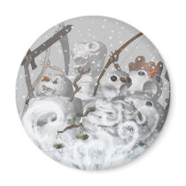 Four Snowmen of the Apocalypse Magnet by MDKgraphics Four Snowmen of the Apocalypse Magnet