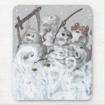 Four Snowmen of the Apocalypse Mousepad