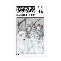 Four Snowmen of the Apocalypse Postage postage by MDKgraphics Four Snowmen of the Apocalypse Postage postage