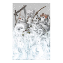 Four Snowmen of the Apocalypse Print by MDKgraphics Four Snowmen of the Apocalypse Print