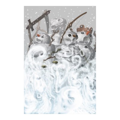 Four Snowmen of the Apocalypse Print by MDKgraphics